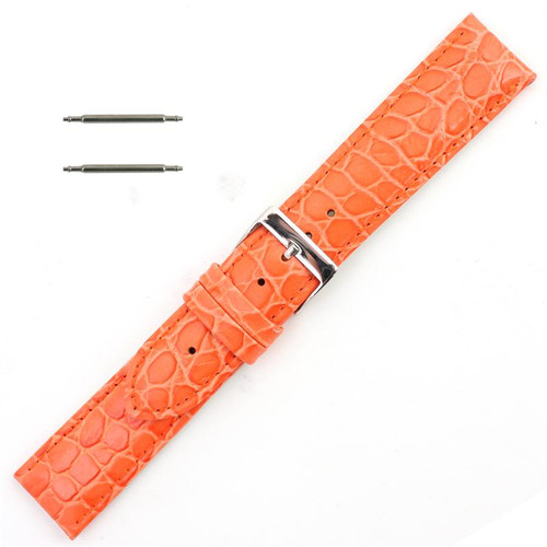 orange leather watch strap