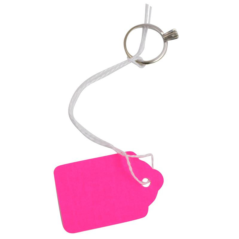 100 Bright "DayGlo" Neon Colored String Tags for Marking Merchandise