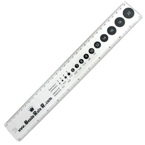 beading ruler 12 30cm beaders gauge with size conversion and beads per