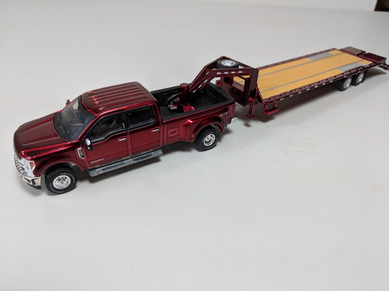 1:64 Hitch & Tow 2018 Ford F-350 King Ranch Dually Ruby Red And HD ...