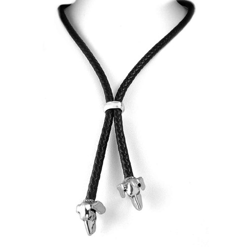 Braided Bolo Necklace with Dogs