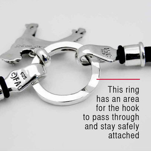 Braided Leather Necklace with Ring