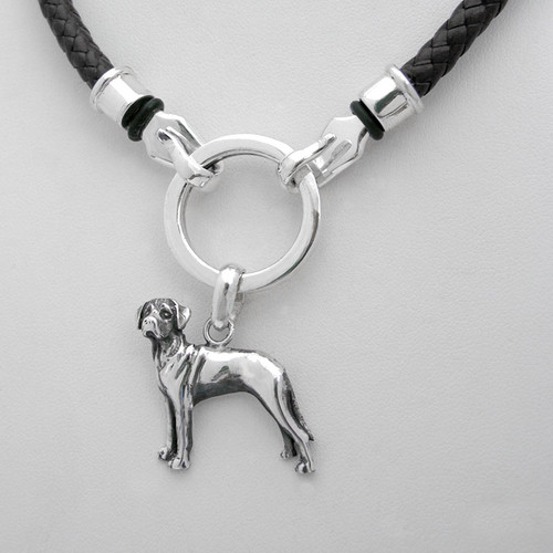 Braided Leather Necklace with Ring