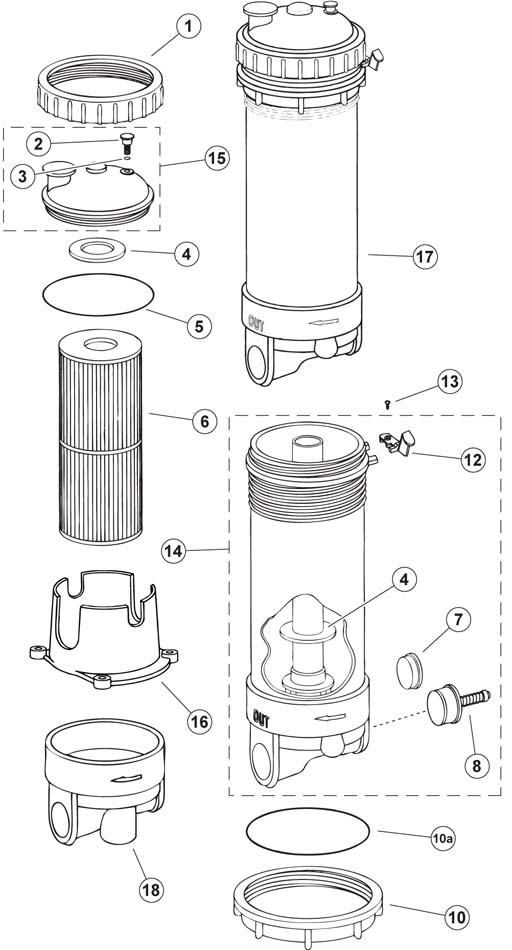 pentair rainbow filter assembly top load diagram