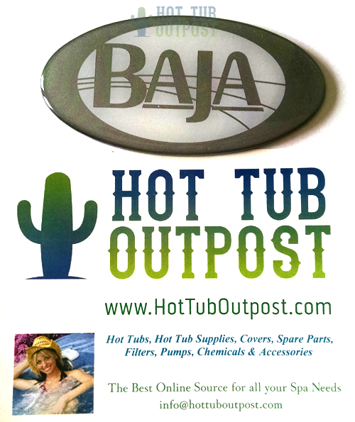 logo dome Baja Spas hot tub pillow