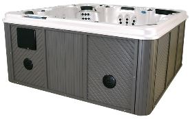 Moonstone hot tub sound system in cabinet.