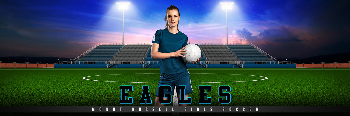 Soccer Panoramic Team Banner Photoshop Sports Template - Home Turf Soccer