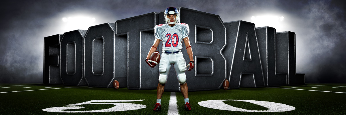 Football Panoramic Team Banner Photoshop Sports Template - Surreal Football