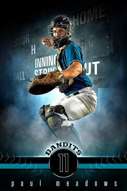 Player Banner Sports Photo Template - Fantasy Baseball - Photoshop