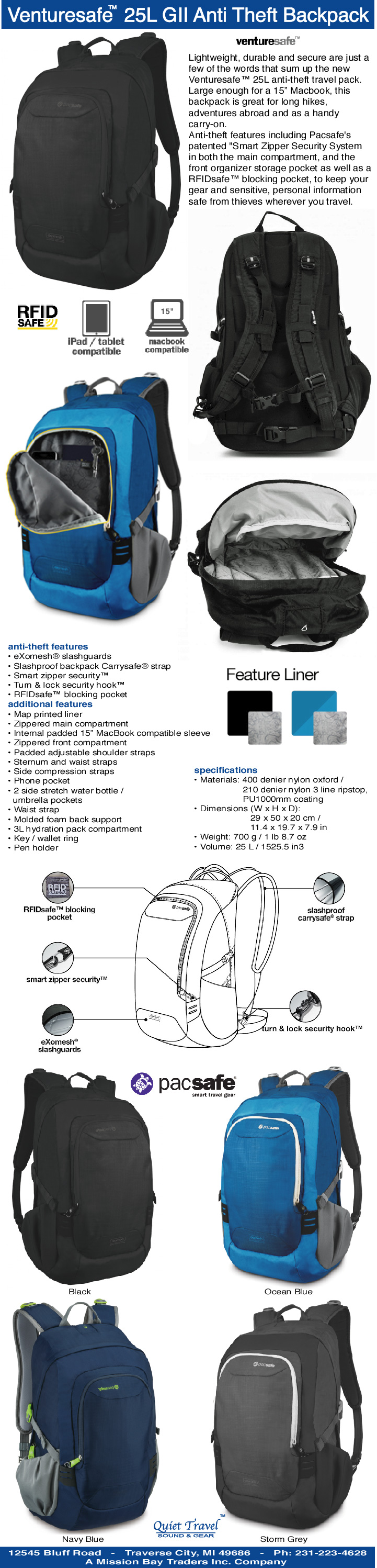 pacsafe venturesafe 25l gii pack