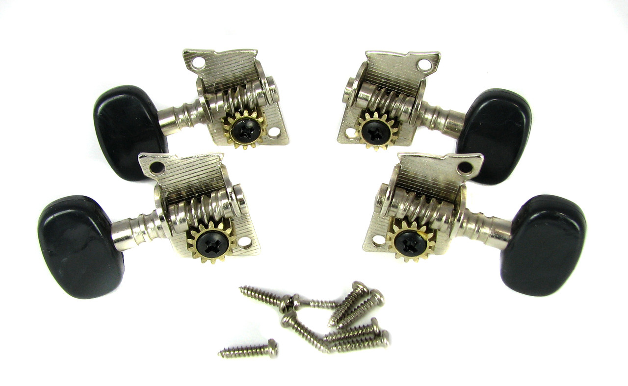 4pc. BlackButton Open Gear Ukulele Tuners 2L/2R C. B. Gitty