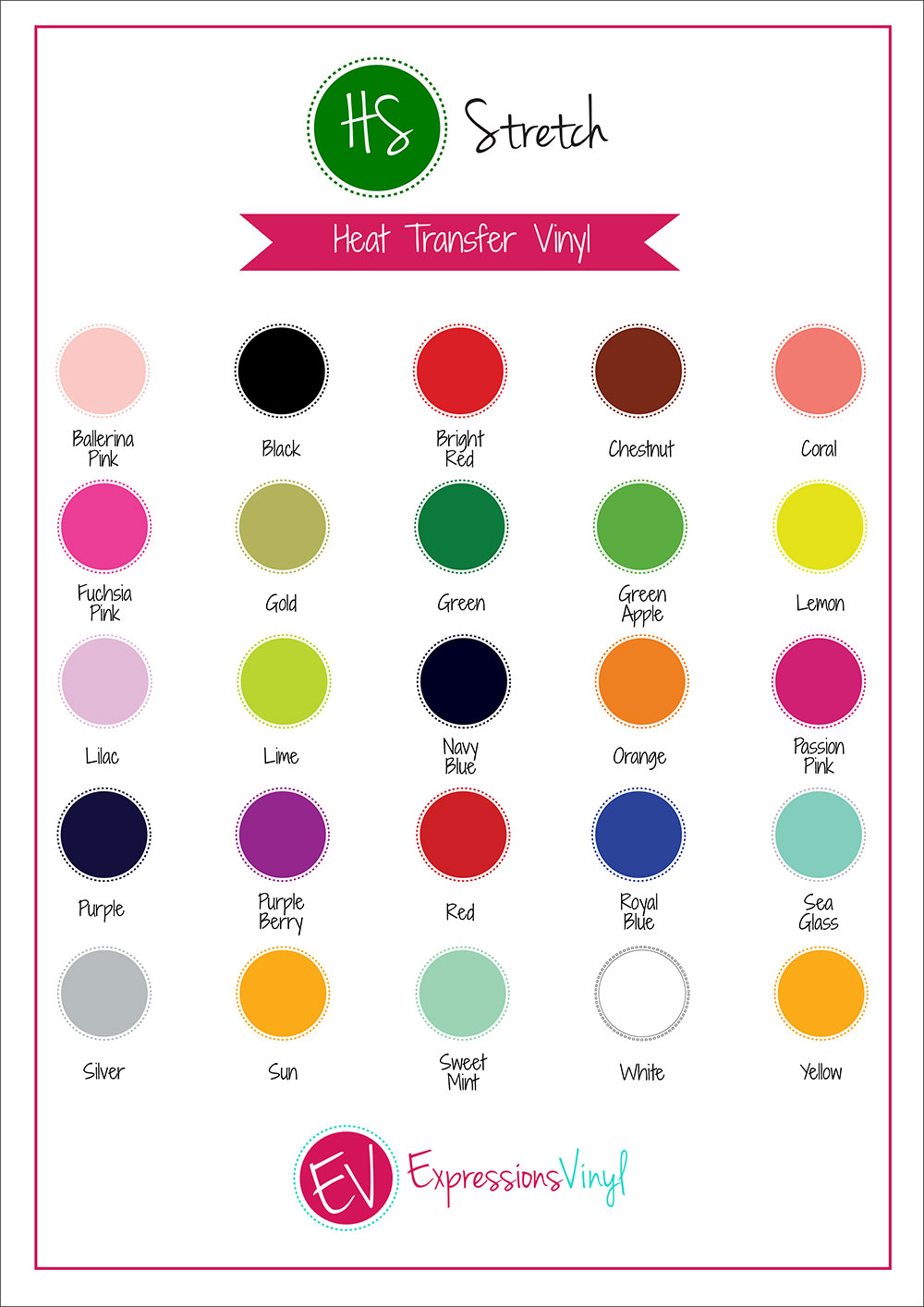 Siser Htv Color Chart