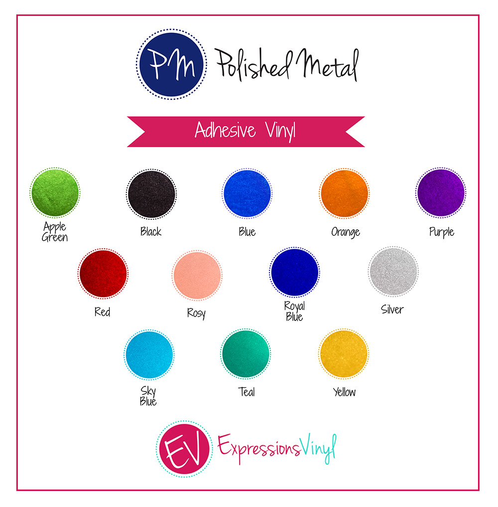 Polished Metal Adhesive Vinyl Color Chart