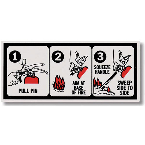 Pictorial Fire Extinguisher Instruction Label, SelfAdhesive Safety