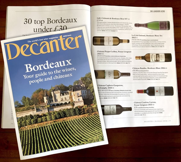 Decanter magazine - 30 top Bordeaux under £30