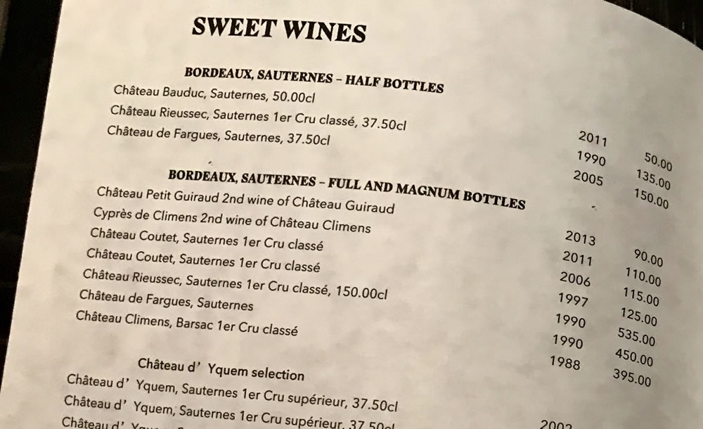 Sweet wines