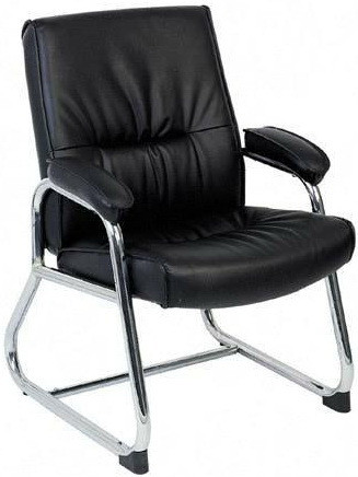 lorell chrome sled base leather guest chair 60504