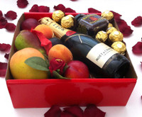 Moet Chandon Piccolo 200ml Red Gift Box + Wild Hibiscus Flowers + Chocolates