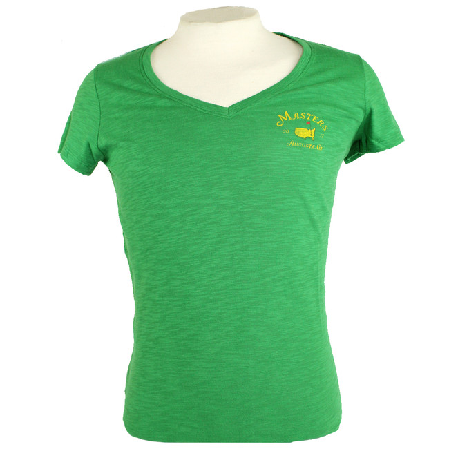 Masters Ladies Green V-Neck Shirt