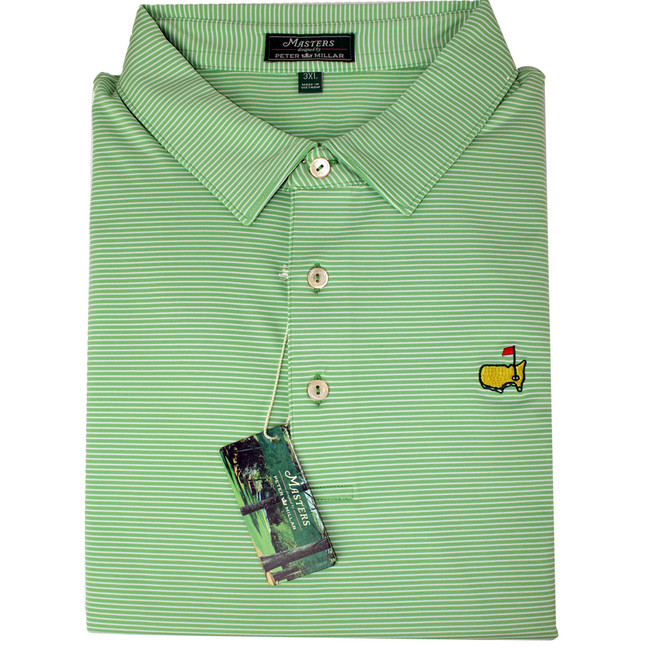 Masters Peter Millar Tea Box Striped Performance Tech Golf Shirt