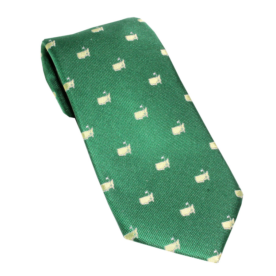 Masters Green With Gold Logos Tie