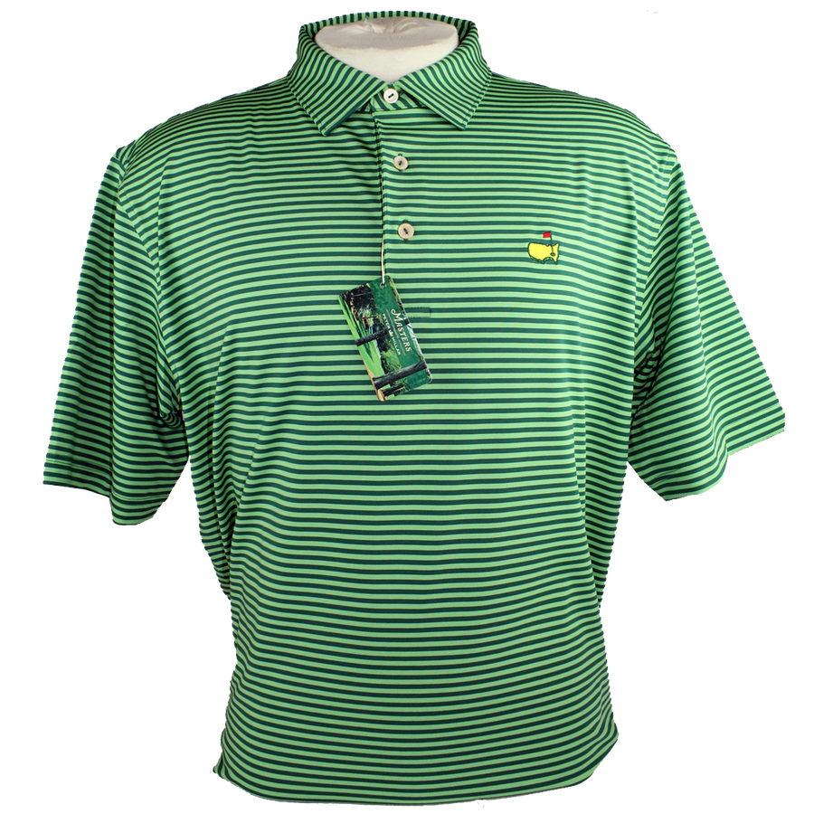 Peter Millar Performance Golf Shirt - Striped Augusta Pines