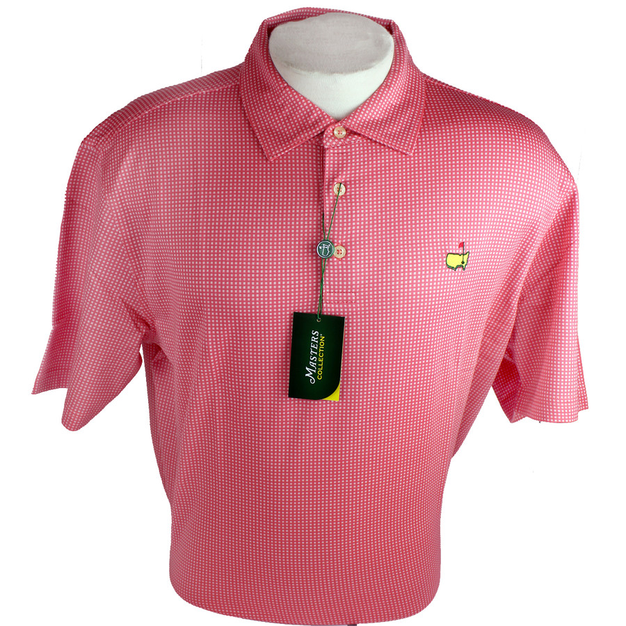 Masters Jersey Pink & White Squares Golf Shirt