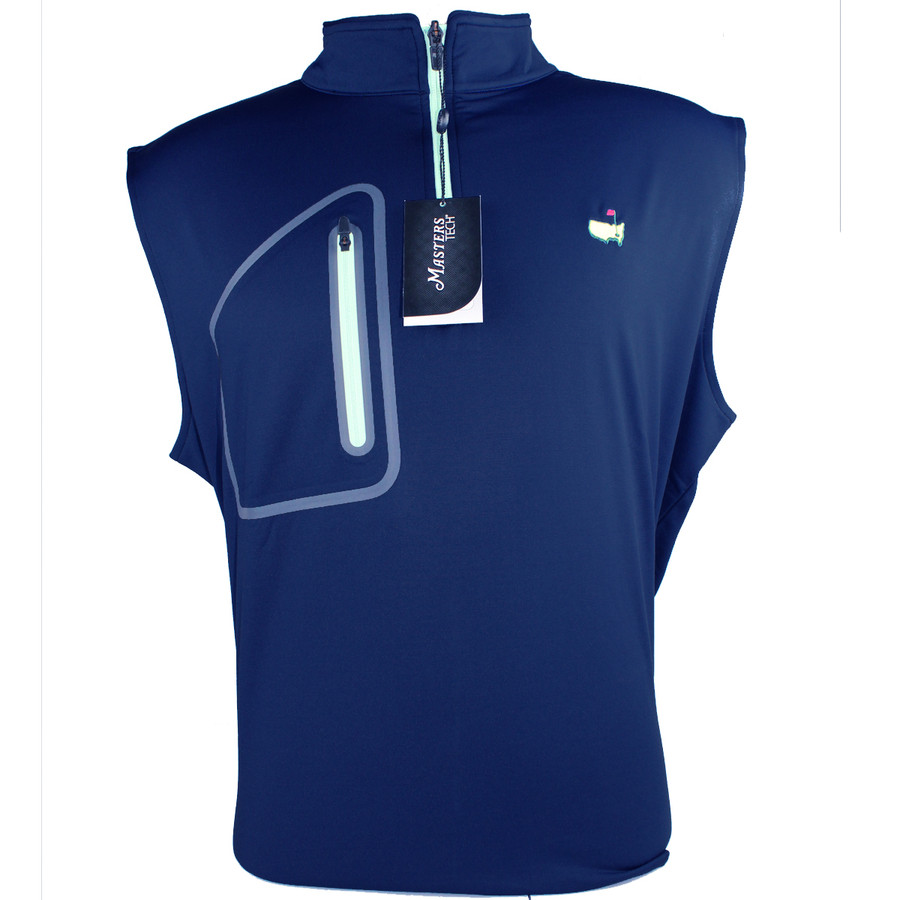 Masters Navy & Mint Performance Tech Quarter Zip Pullover