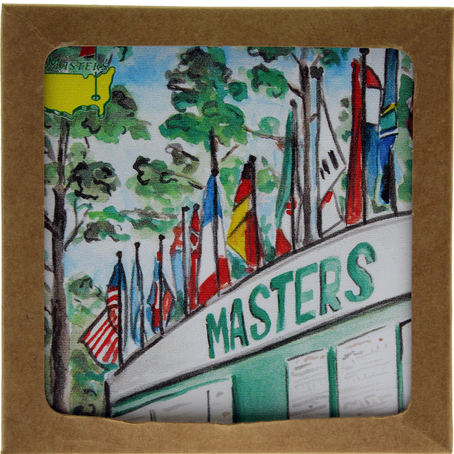 Masters Augusta National Scoreboard Ceramic Coaster - Set of 2