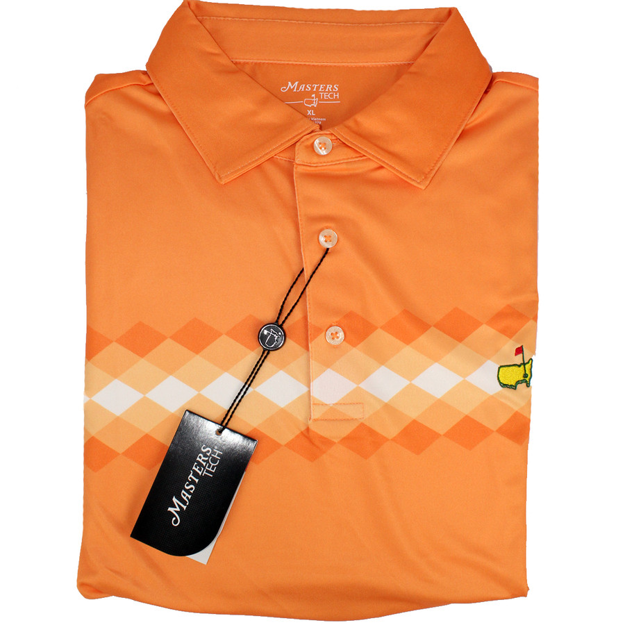 Masters Orange Diamonds Performance Tech Golf Shirt