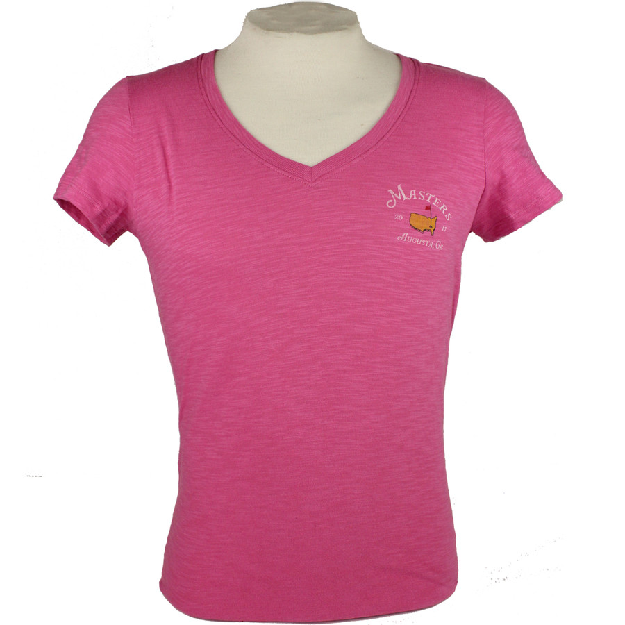 Masters 2017 Ladies Pink V-Neck T-Shirt