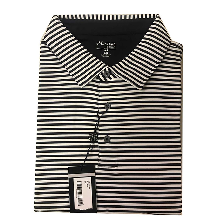 Masters Tech Golf Shirt- Black and White -3XL Only