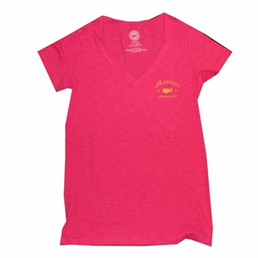 Ladies 2016 Masters V-Neck T-Shirt - Pink