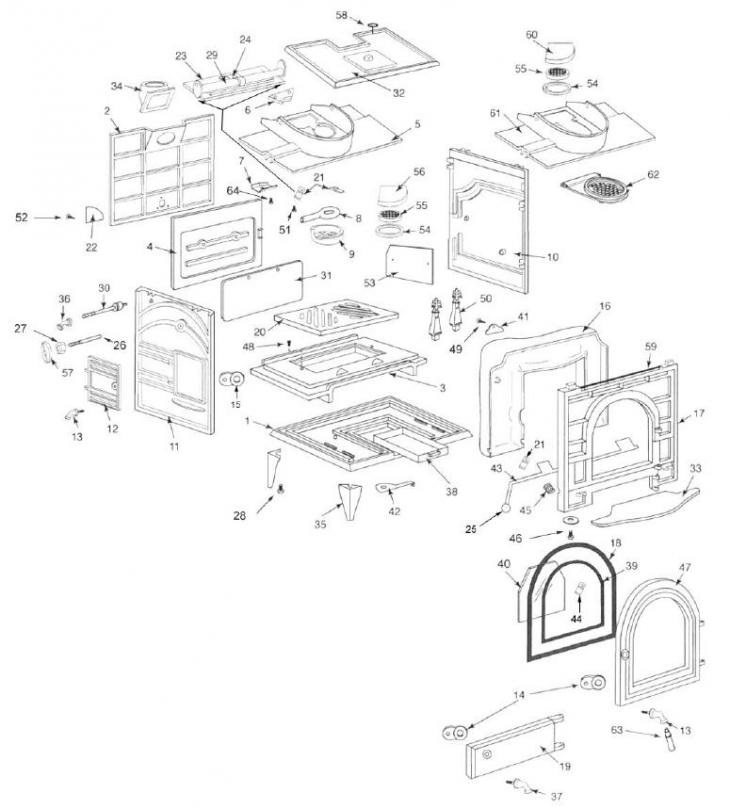 Stove Parts - Consolidated Dutchwest Parts - Dutchwest 2462 - Black ...