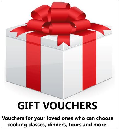 Spice Bazaar Gift Vouchers for those that matter in your life Gift Vouchers - Great Presents for your loved ones - Cooking Classes, Dinners, Tours, Spices