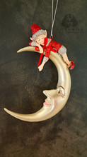 Christmas Tree Decoration Elf On Moon