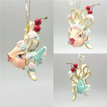 Cherry Bow Kissing Fish Christmas Tree Ornament