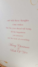 To Both Of You Luxury Christmas Card