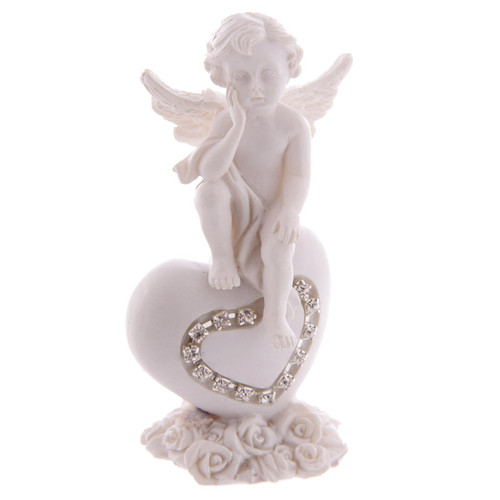 Cherub On Bejewelled Heart