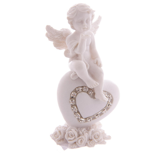 Cherub Sitting On Crystal Heart