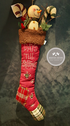 Snowman Count Down Christmas Stocking