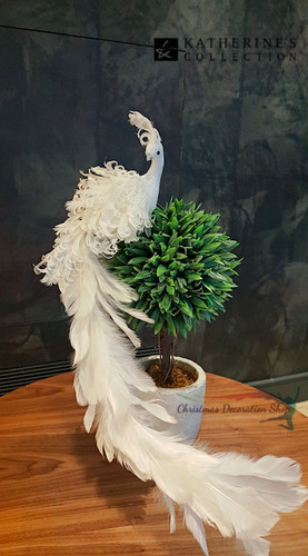 Royal White Christmas Bird Display