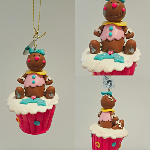Cupcake Gingerbread Christmas Tree Ornament