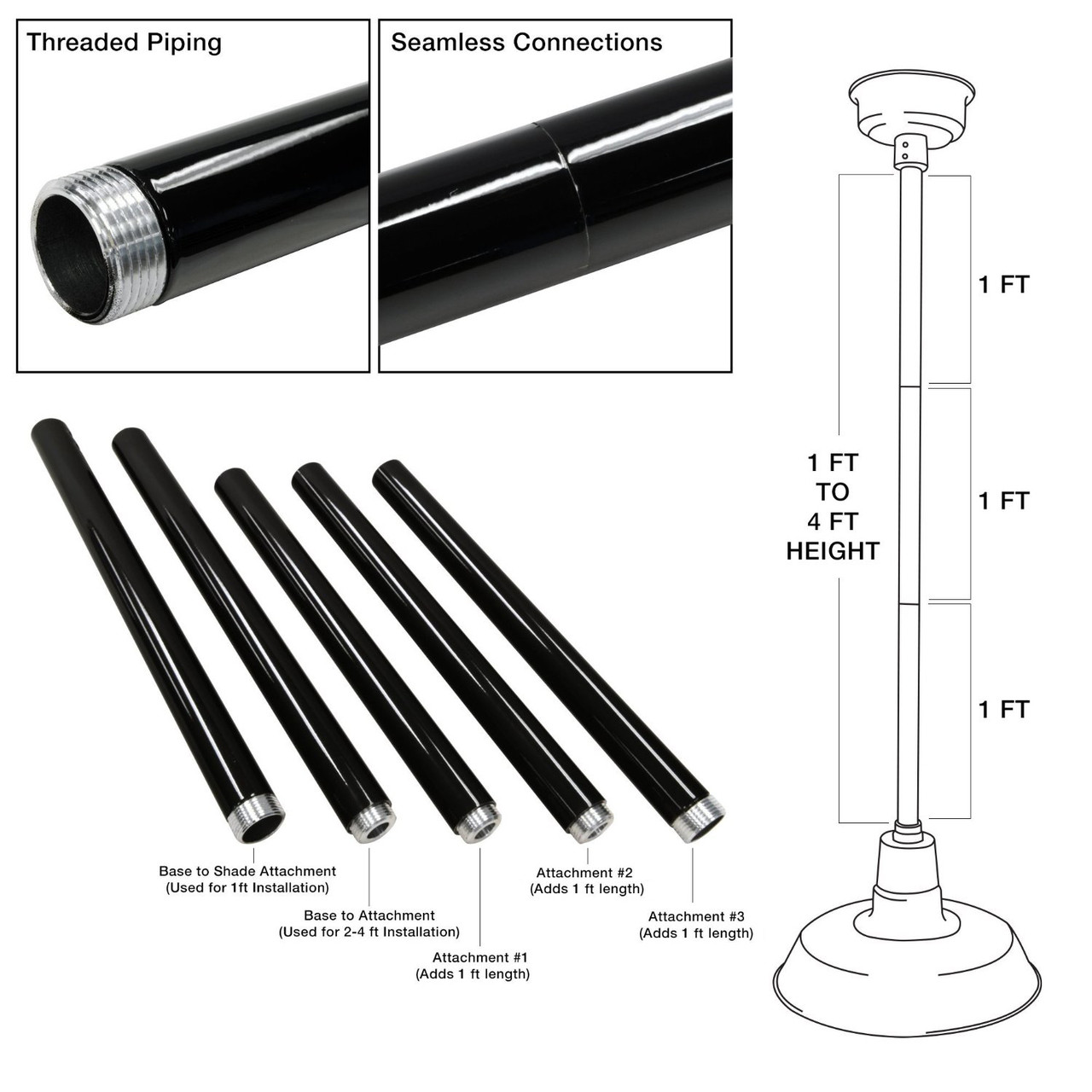 pendant downrod dimensions