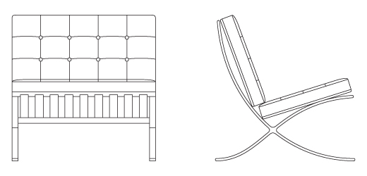 chair cad 2d barcelona Barcelona  Mies Chair  Lounge Van Rohe Der Chair