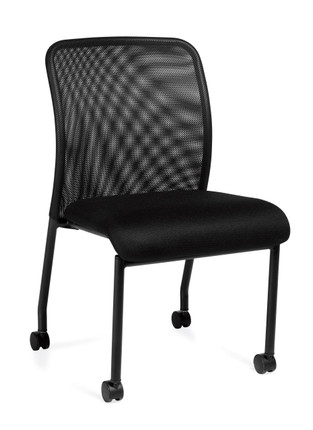 offices to go armless mesh back guest chair with casters