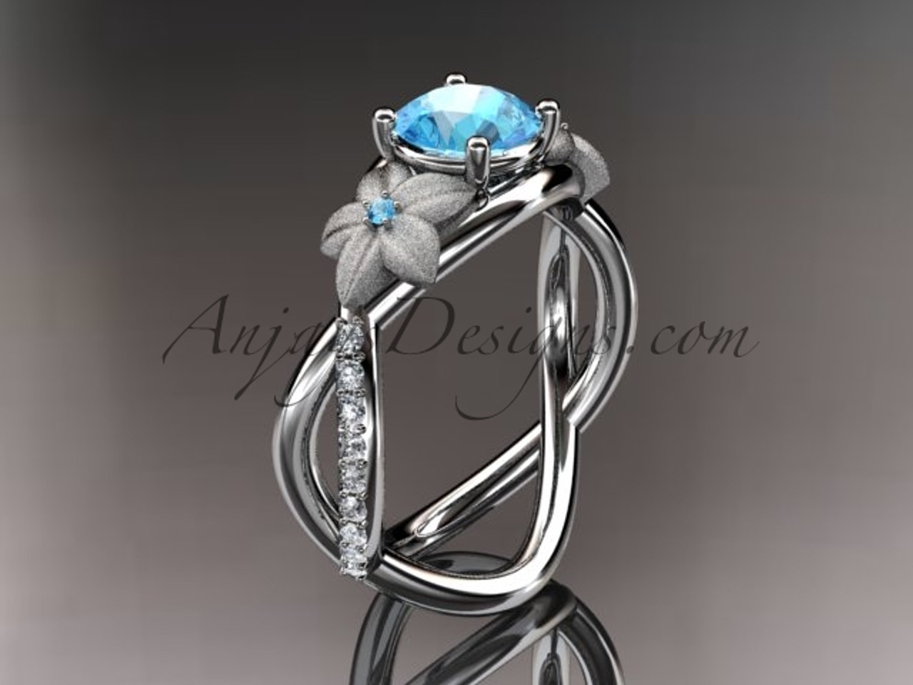 14kt white gold diamond leaf and vine birthstone ring adlr90 blue topaz december - Birthstone Wedding Rings 14kt white gold diamond leaf and vine birthstone ring adlr90 blue topaz december - Birthstone Wedding Rings