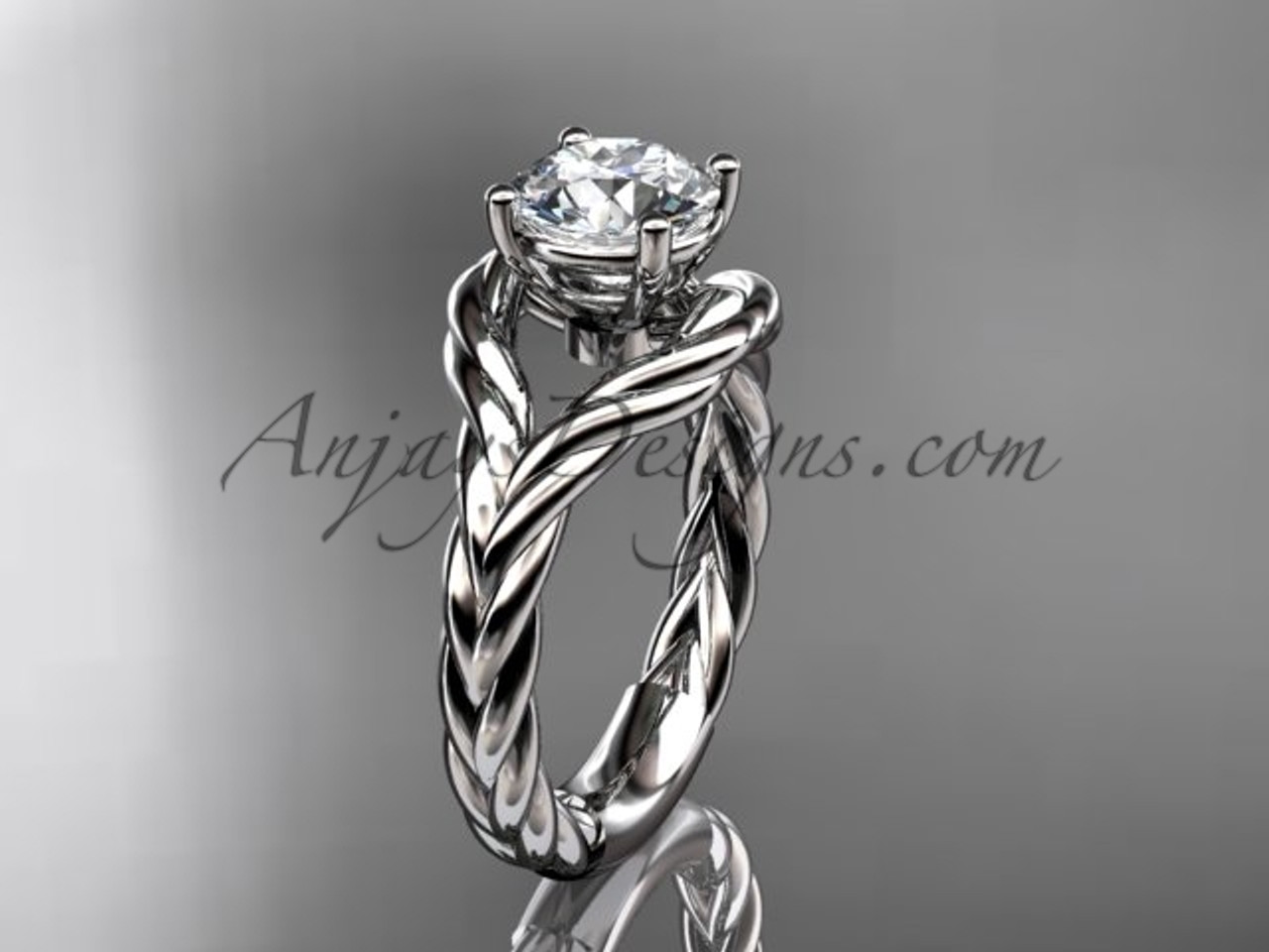 14k white gold forever one moissanite twisted rope engagement ring rp8125 - Platinum Diamond Wedding Rings 14k white gold forever one moissanite twisted rope engagement ring rp8125 - Platinum Diamond Wedding Rings