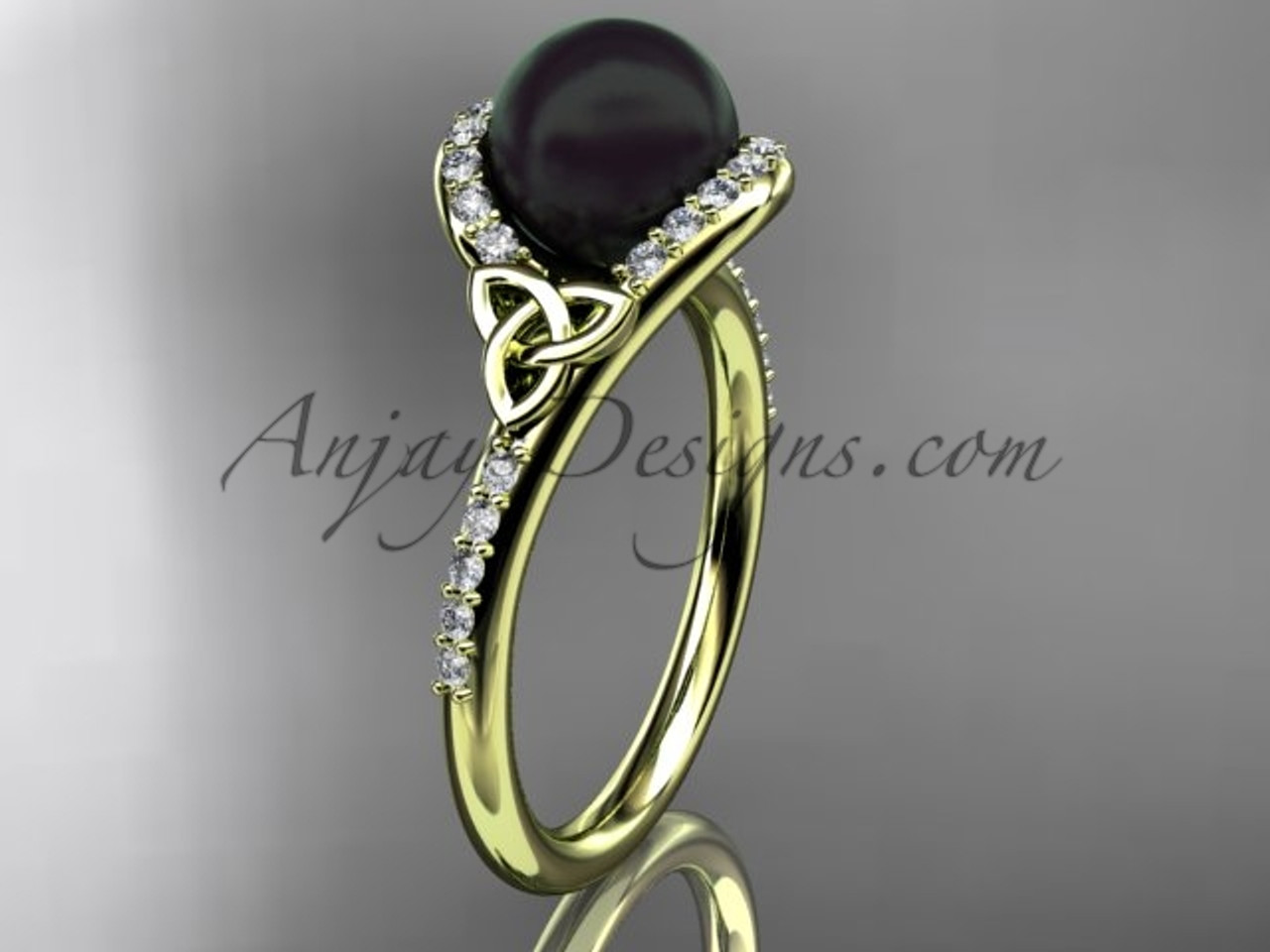 irish black cultured pearl engagement rings 14kt yellow gold diamond celtic trinity knot wedding ring ctbp7317 - Pearl Wedding Rings irish black cultured pearl engagement rings 14kt yellow gold diamond celtic trinity knot wedding ring ctbp7317 - Pearl Wedding Rings