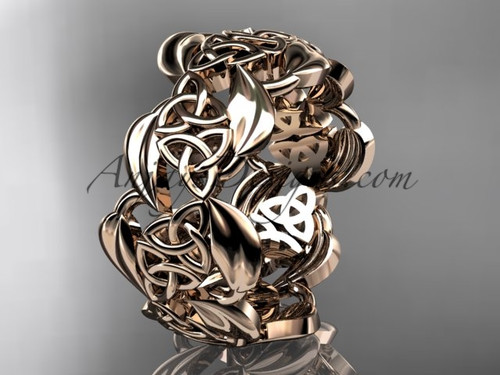14kt rose gold leaf and celtic trinity knot engagement 14kt rose gold leaf and celtic trinity knot engagement